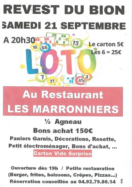 LOTO Le 21 sept 2024