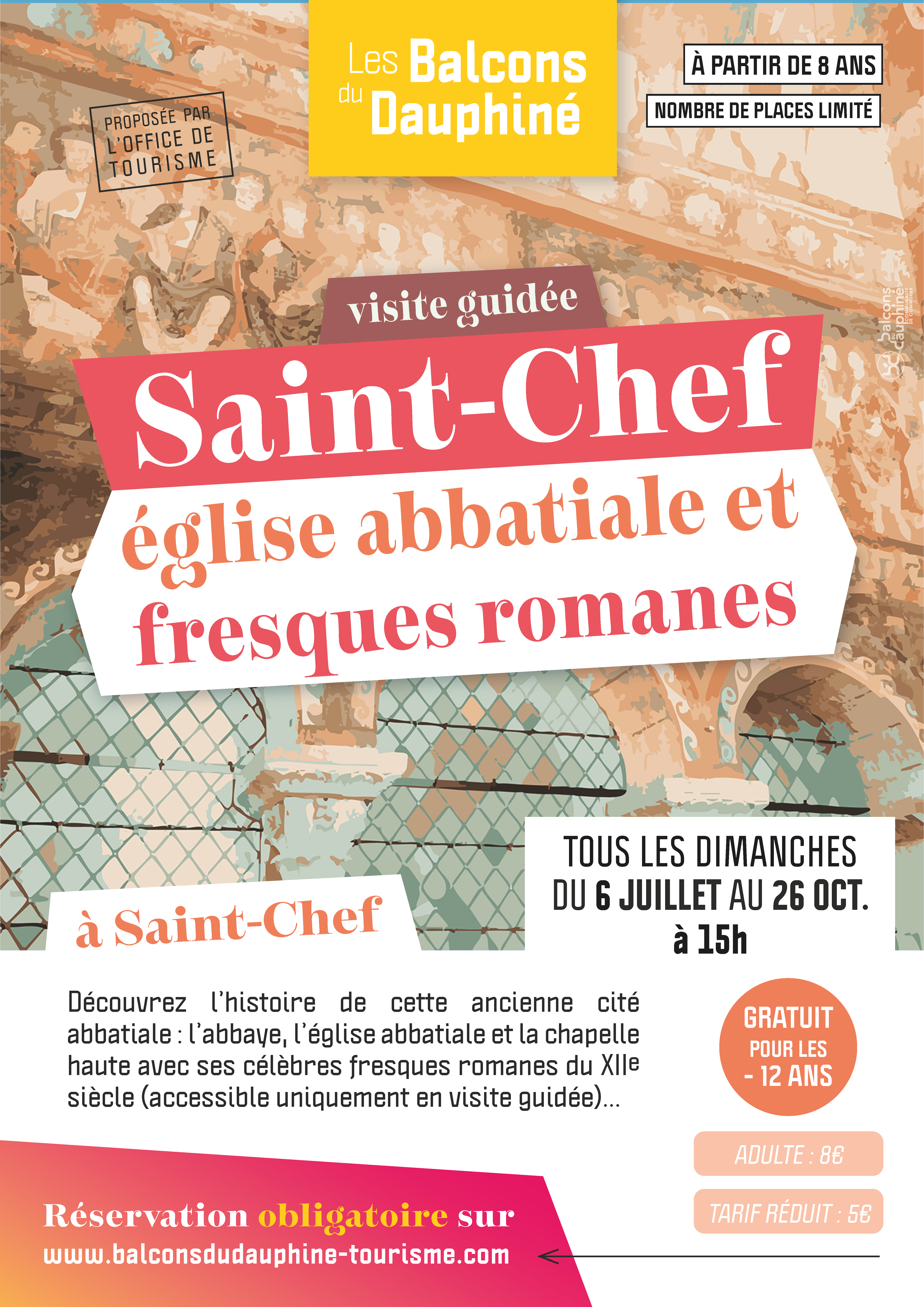 Affiche 2025 des visites guidées de l'église abbattiale de Saint-Chef