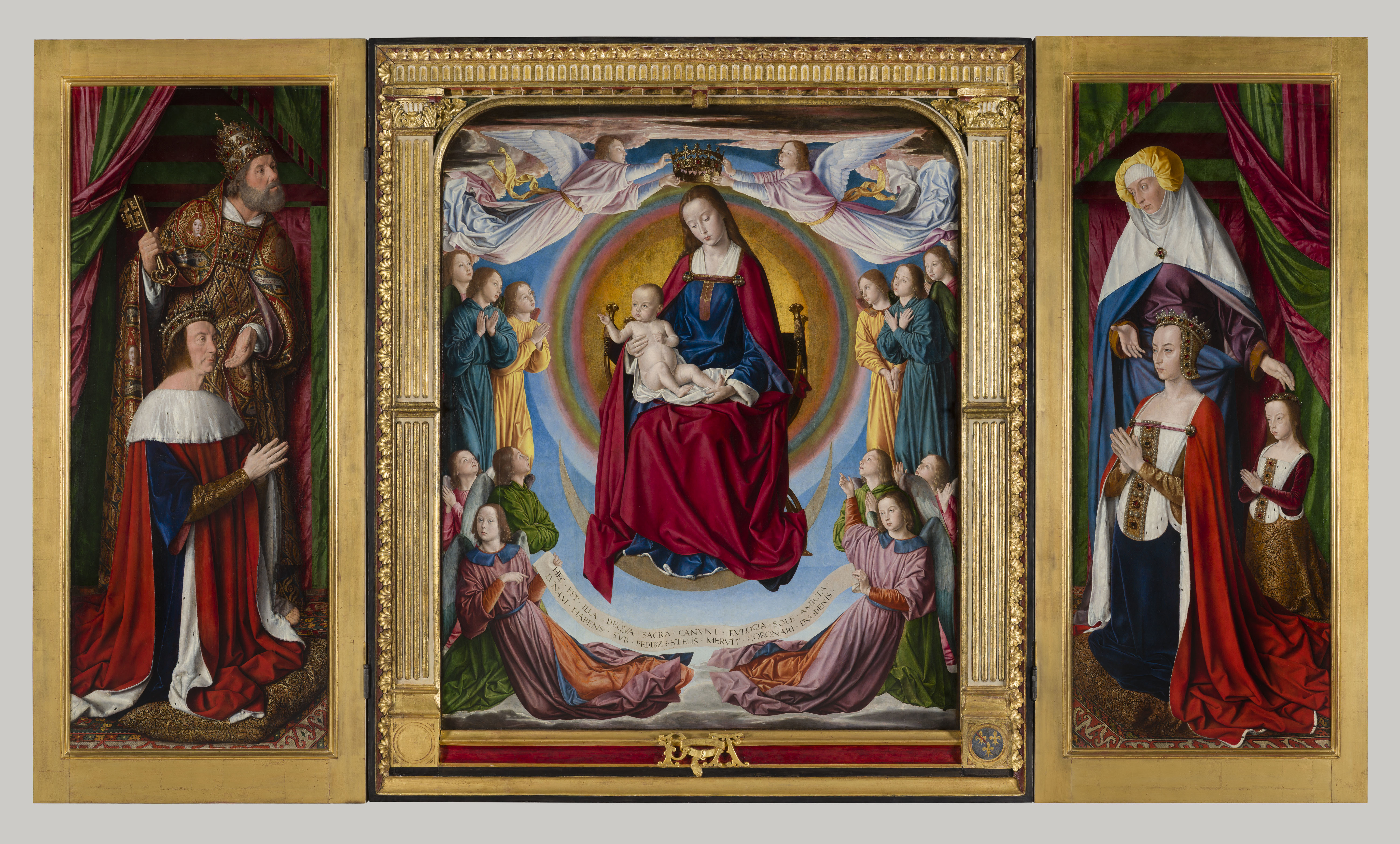 Retable dit du Maître de Moulins, vue d'ensemble du triptyque ouvert