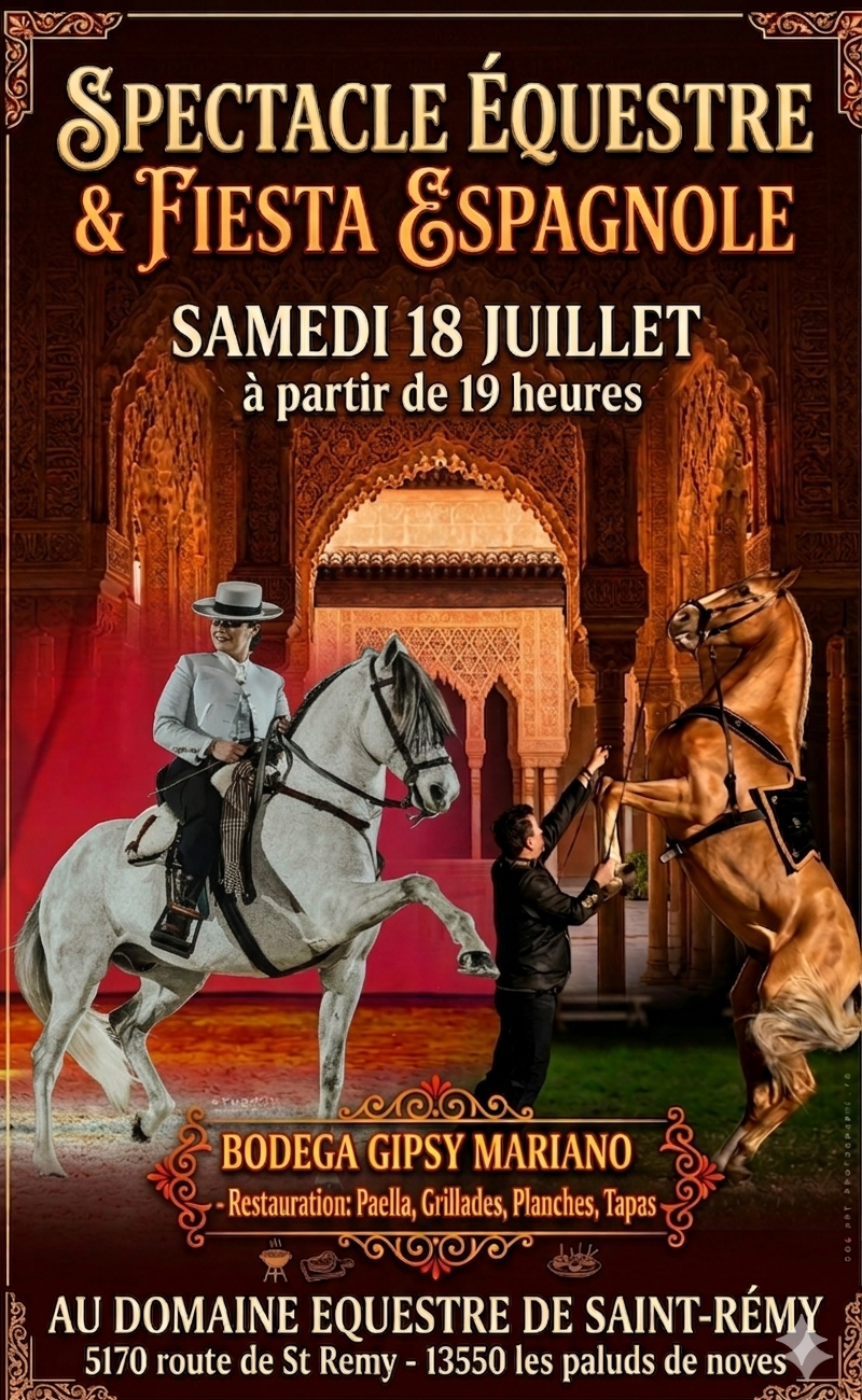 Spectacle équestre et soirée espagnole - Domaine Equestre St Remy