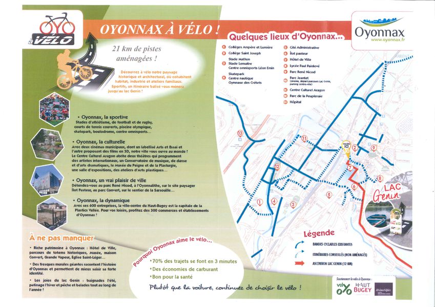 Pistes vélo à Oyonnax