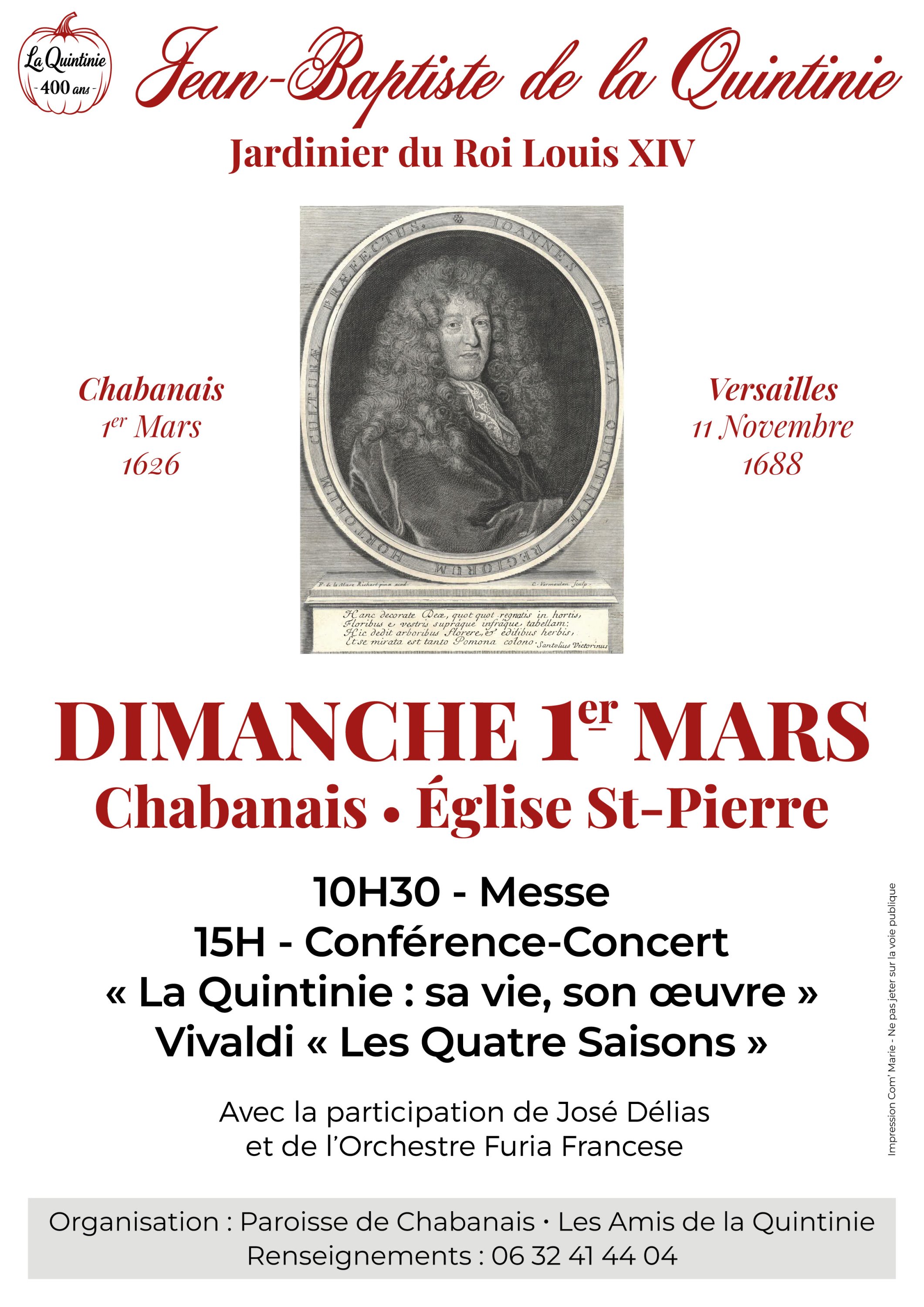 Jean-Baptiste de la Quintinie, conférence concert