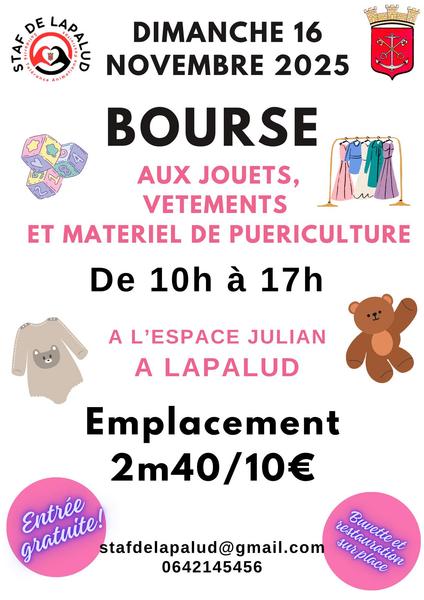 Bourse aux jouets, vêtements et matériel de puériculture - Lapalud