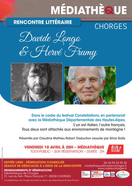 Rencontre littéraire - Davide Longo & Hervé Frumy