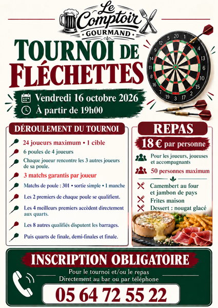 Tournoi de Fléchettes