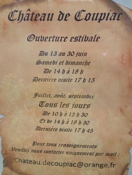 Visite du château de Coupiac