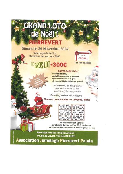 Grand loto de Noël Le 24 nov 2024