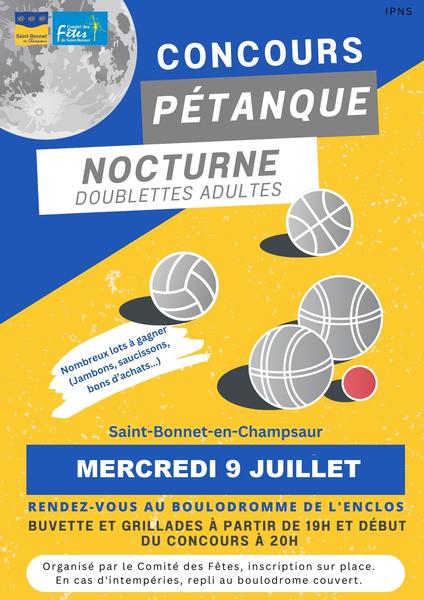 Concours pétanque nocturne à St Bonnet - © Comité des fêtes de St Bonnet Concours pétanque nocturne à St Bonnet - © Comité des fêtes de St Bonnet