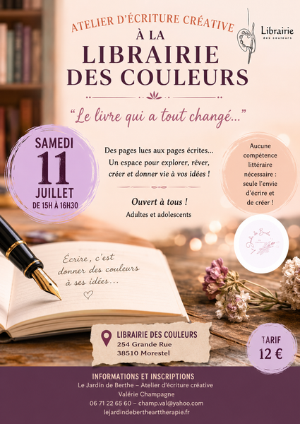 Atelier d'écriture créative : Le livre qui a tout changé..._Morestel