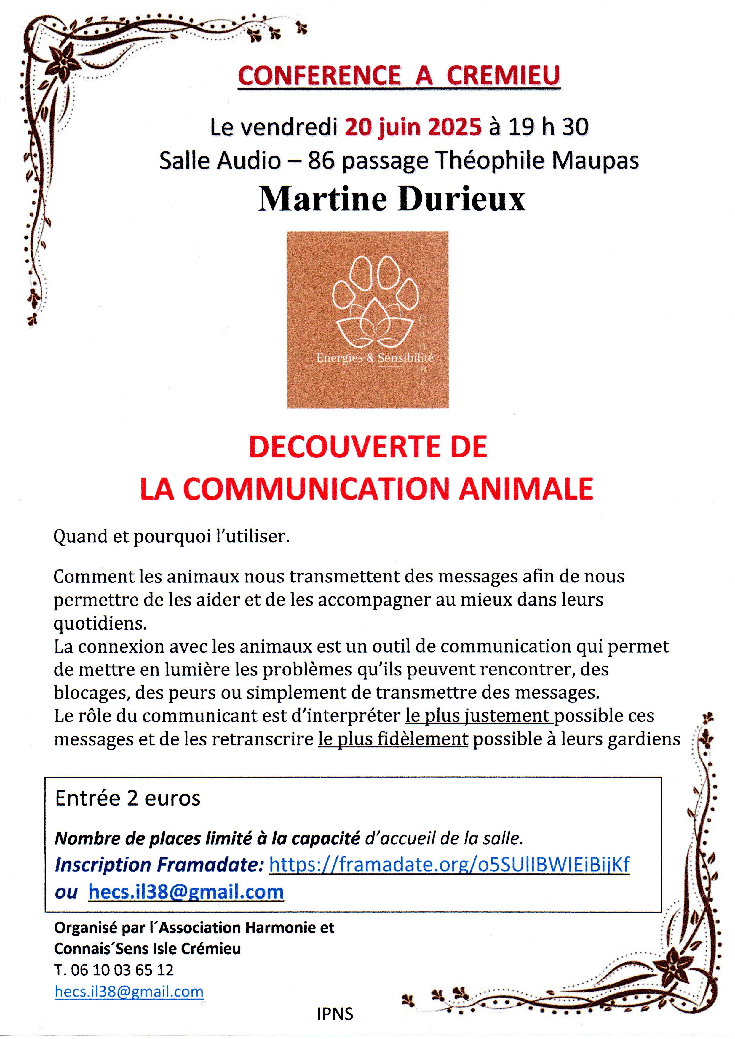 Conférence "Découverte de la communication animale"_Crémieu - Balcons du Dauphi…