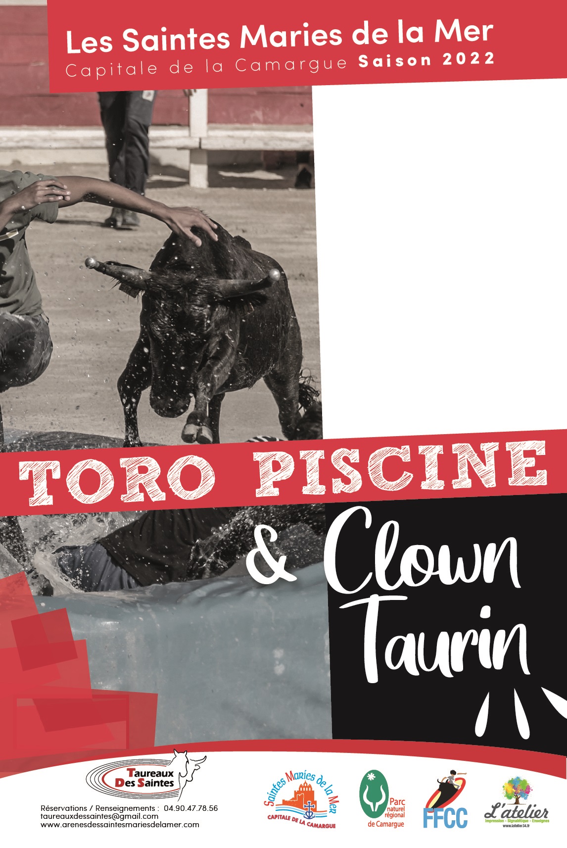 Toro-piscine et Clowns  France Provence-Alpes-Côte d'Azur Bouches-du-Rhône Saintes-Maries-de-la-Mer 13460