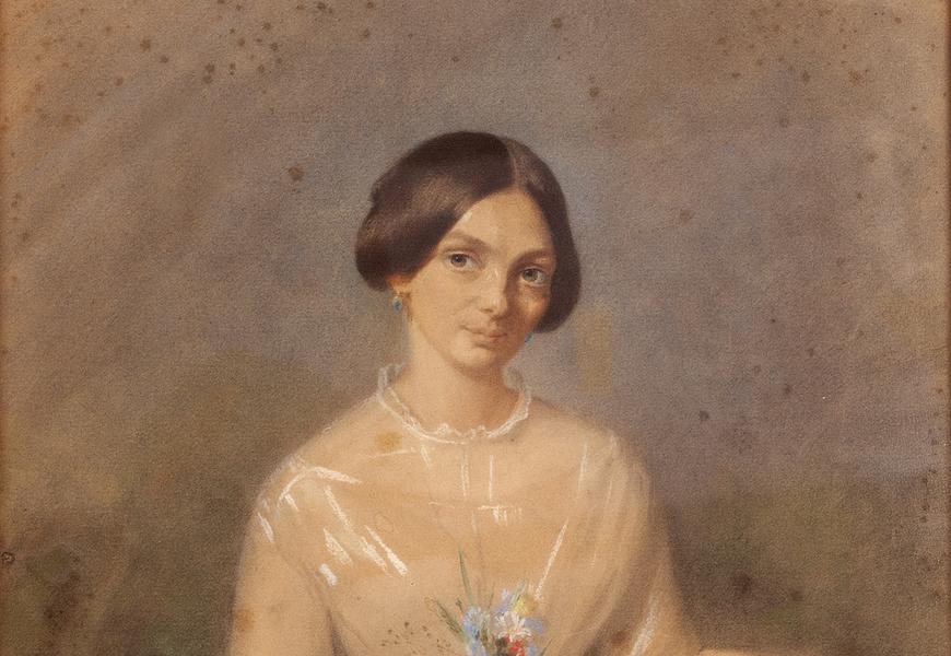 Firmin Salabert, Portrait de Clotilde Dunant, vers 1855. Collection particulière.