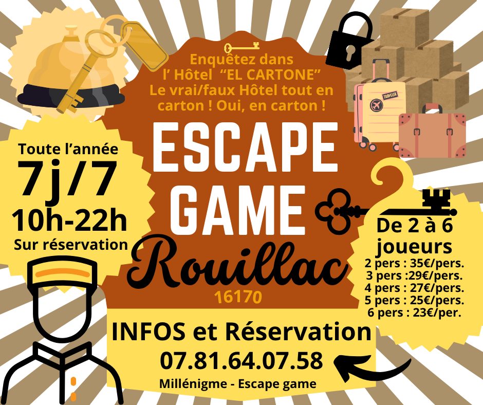 Escape Game - Enquêtez dans l'Hôtel "El Cartone".