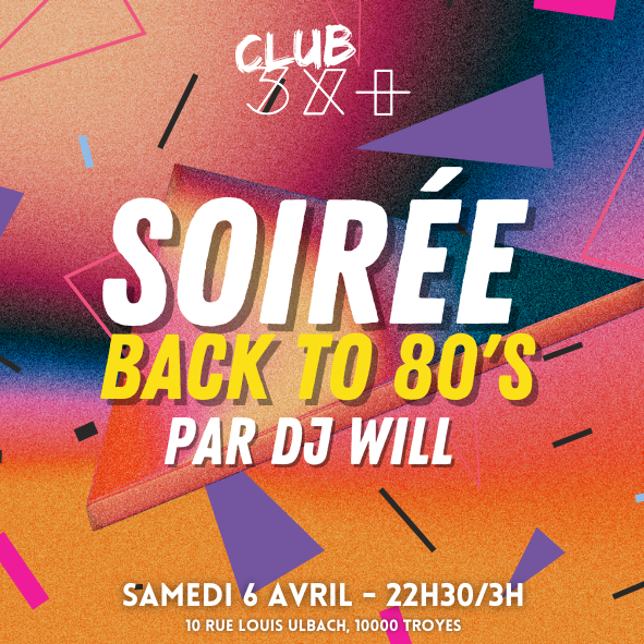 Soirée Années 80 par DJ WILL  // Club 3X+ null France null null null null