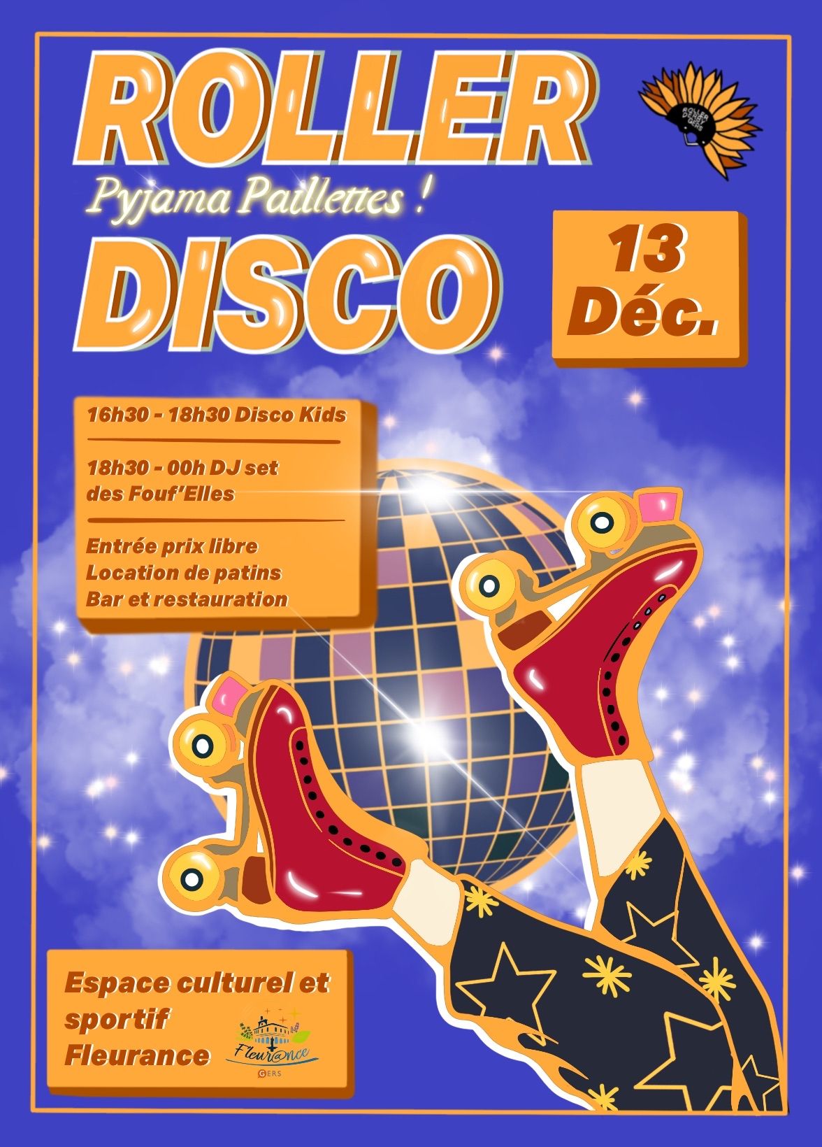 Roller disco Pyjama paillettes_Fleurance