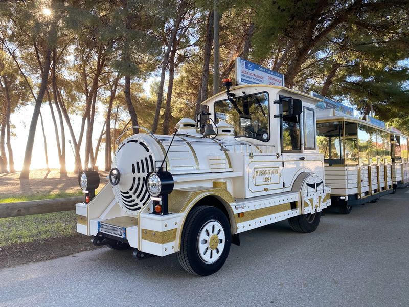 Le Petit Train de La Londe sous la pinède de la Plage de l'Argentière