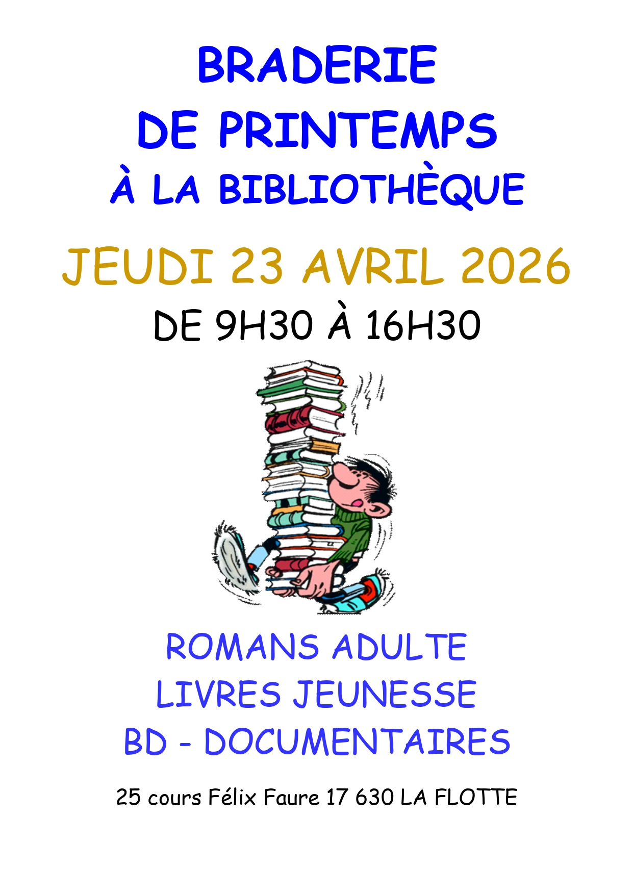 Braderie de printemps à la bibliothèque