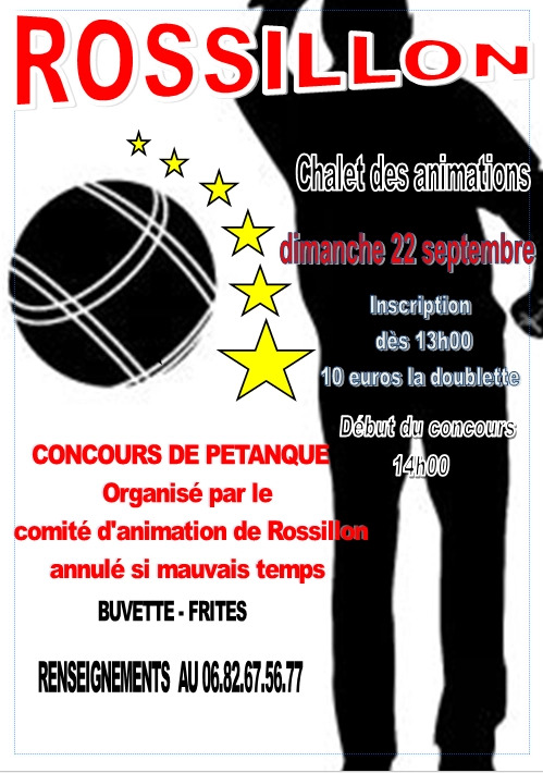 Concours de pétanque à Rossillon