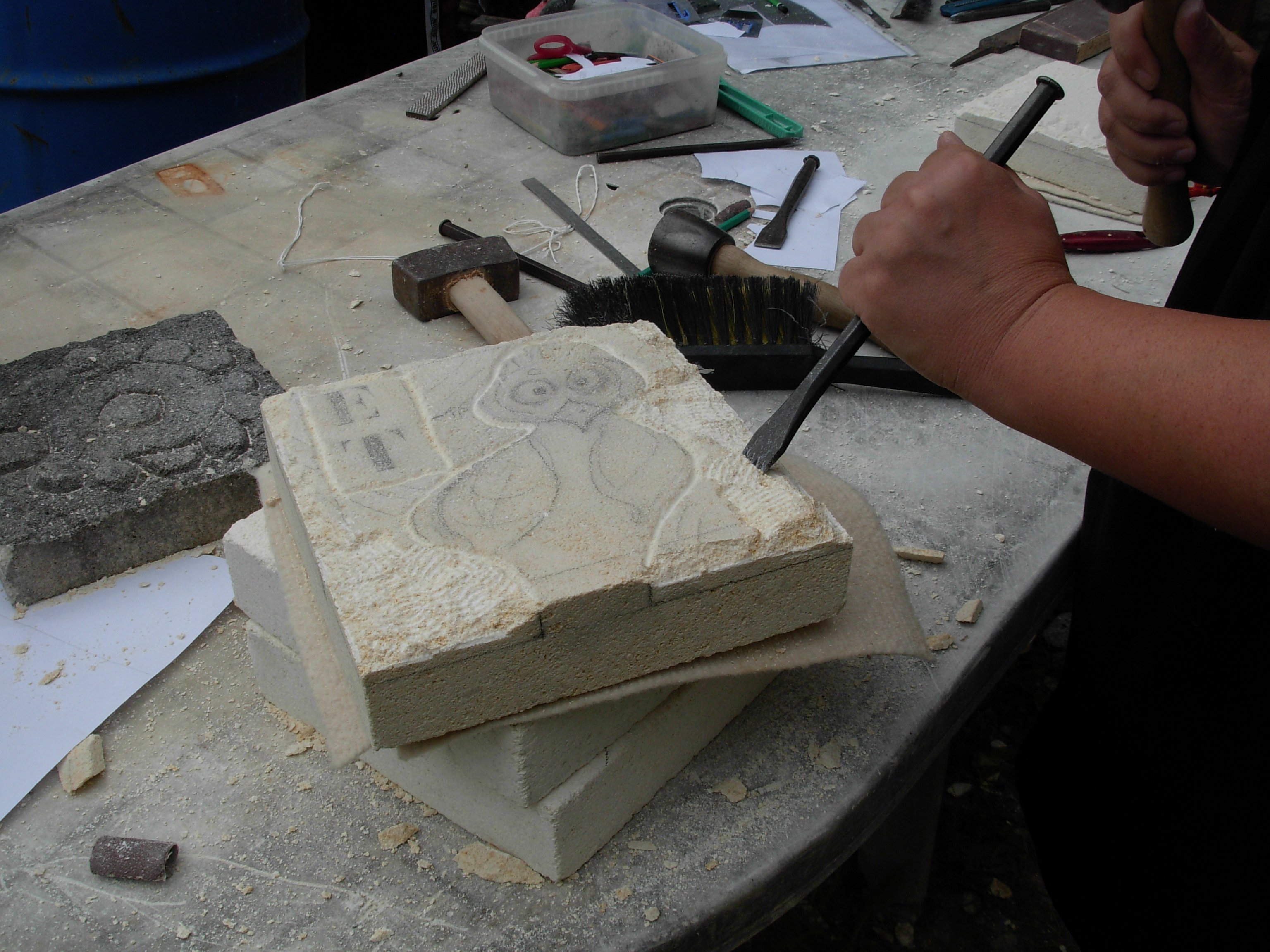 Atelier de sculpture sur pierre