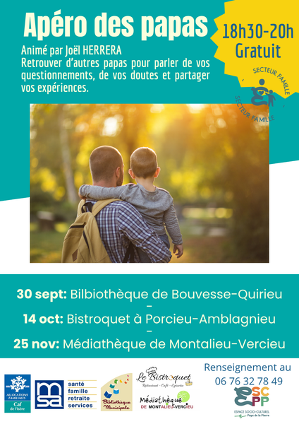 Apéro des papas à la médiathèque du Parc