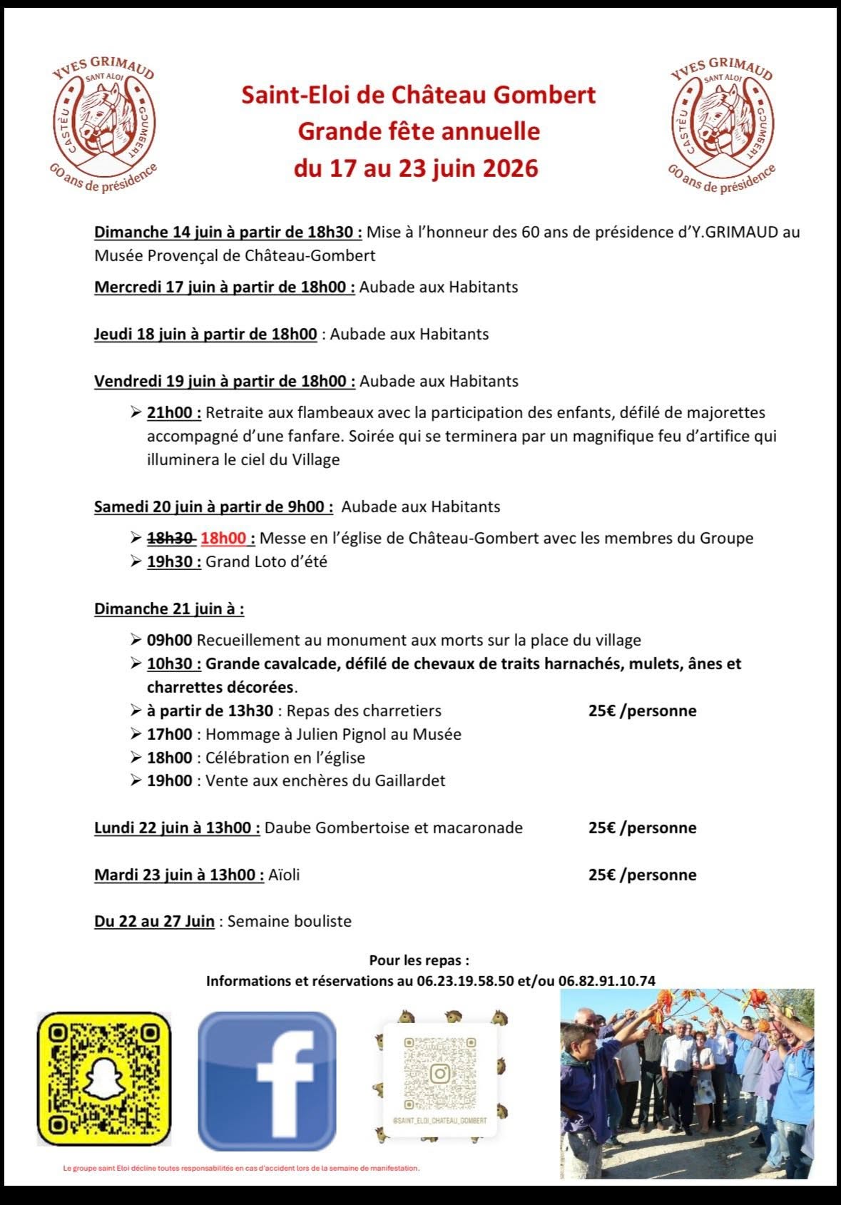 Grande fête annuelle de la Saint Eloi