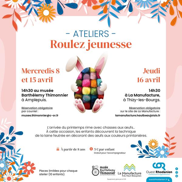 Roulez Jeunesse - oeufs printaniers en laine feutrée - Thizy