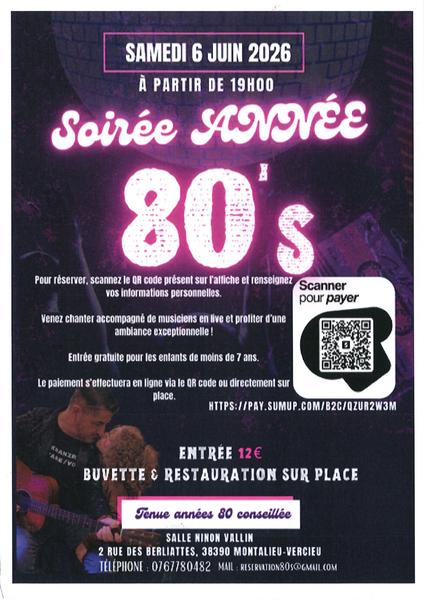 Soirée année 80 à Montalieu-Vercieu