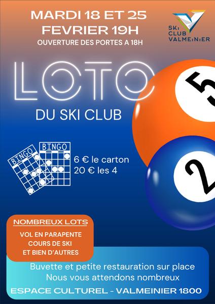 Loto du Ski Club Du 18 au 25 fév 2025