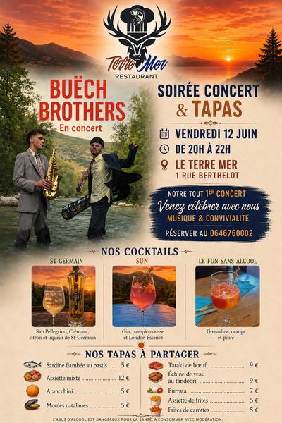 Soirée concert avec Buëch Brothers au restaurant Le Terre Mer