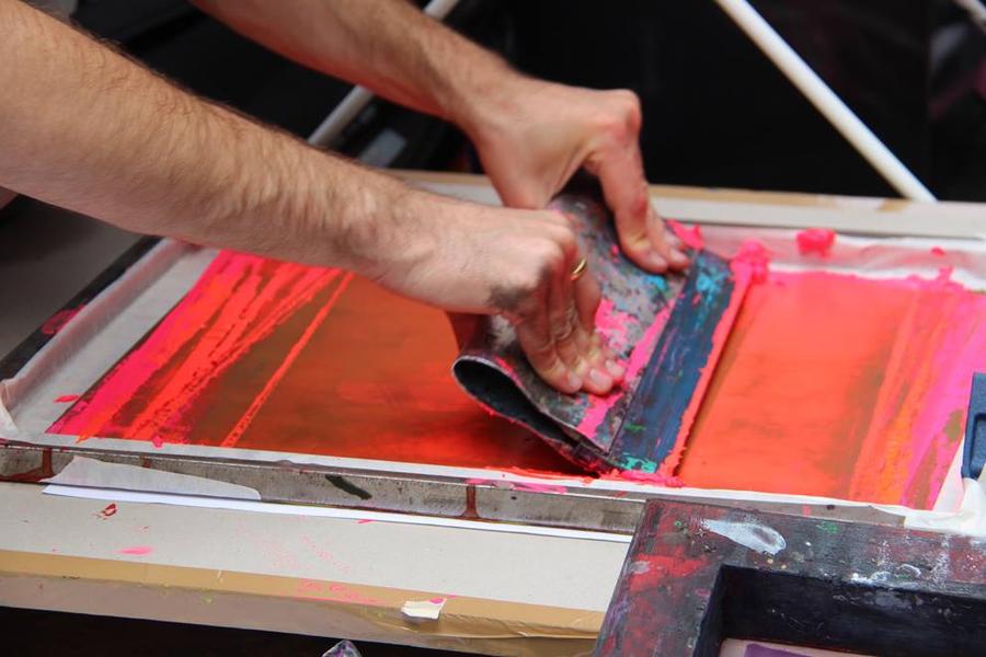 Atelier de sérigraphie à l'espace d'exposition Claudel-Stendhal_Brangues