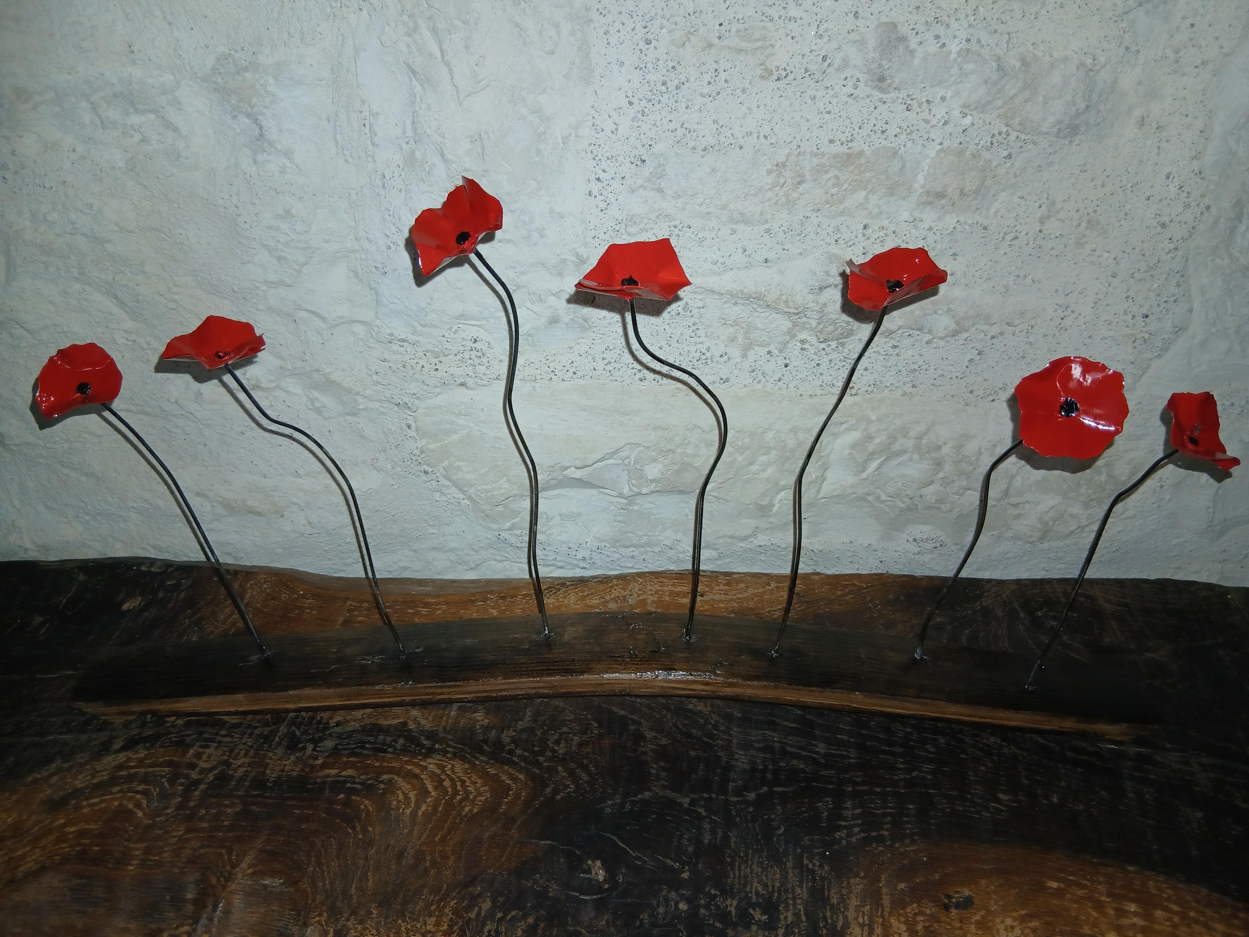 Coquelicots sur douelle