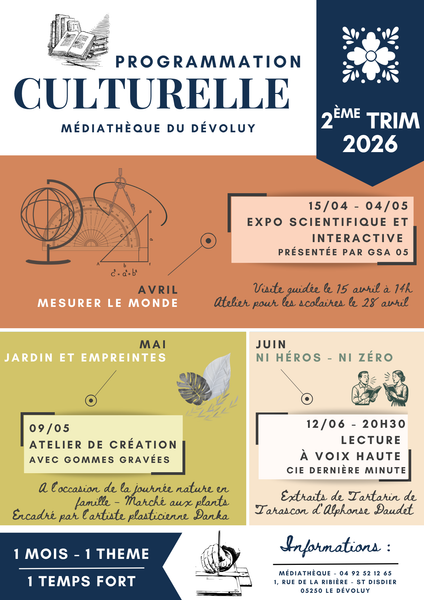 Programmation culturelle de la médiathèque : Jardin et empreintes