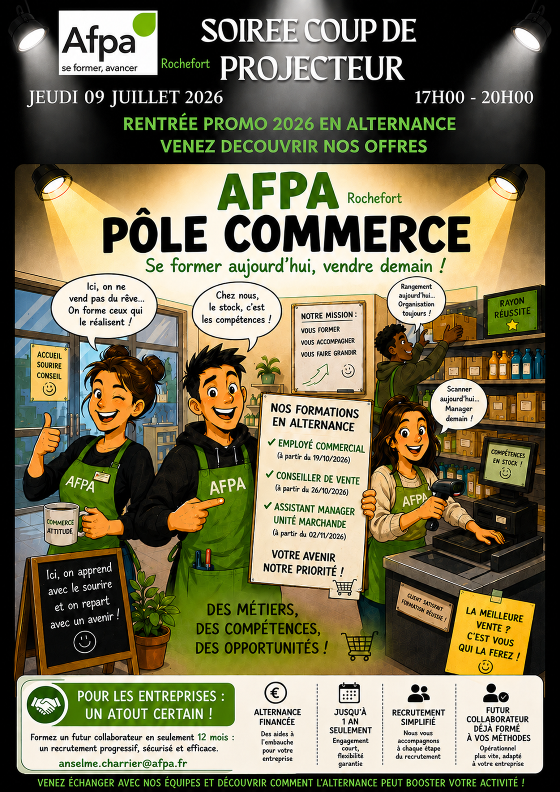 Soirée évènement alternance commerce