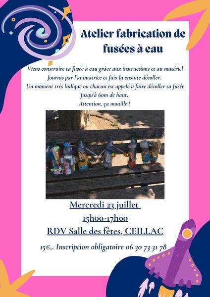 affiche - © comité animations Atelier fabrication de fusées à eau_Ceillac - © comité animations
