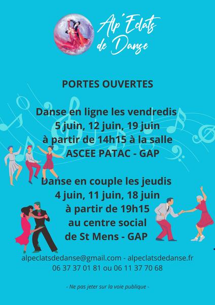 Portes ouvertes danse en ligne et danse en couple