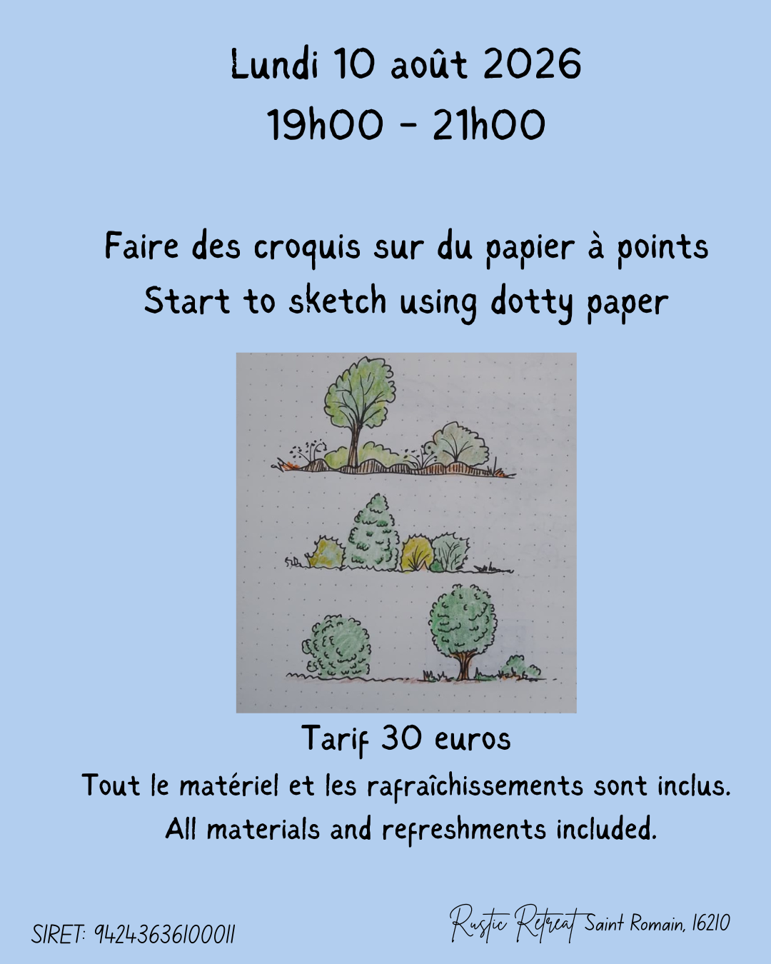 Atelier d'aquarelle dans les tons de la couleur verte