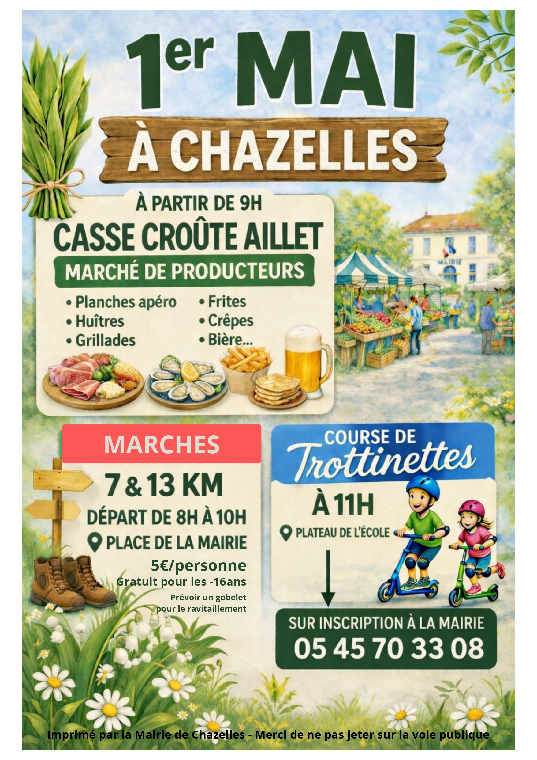 Marche et casse-croûte du brin d'aillet