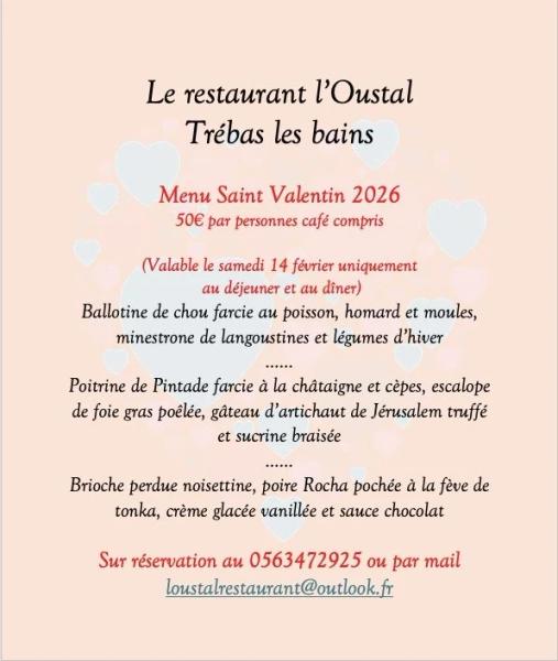 Menu de Saint Valentin à l'Ostal