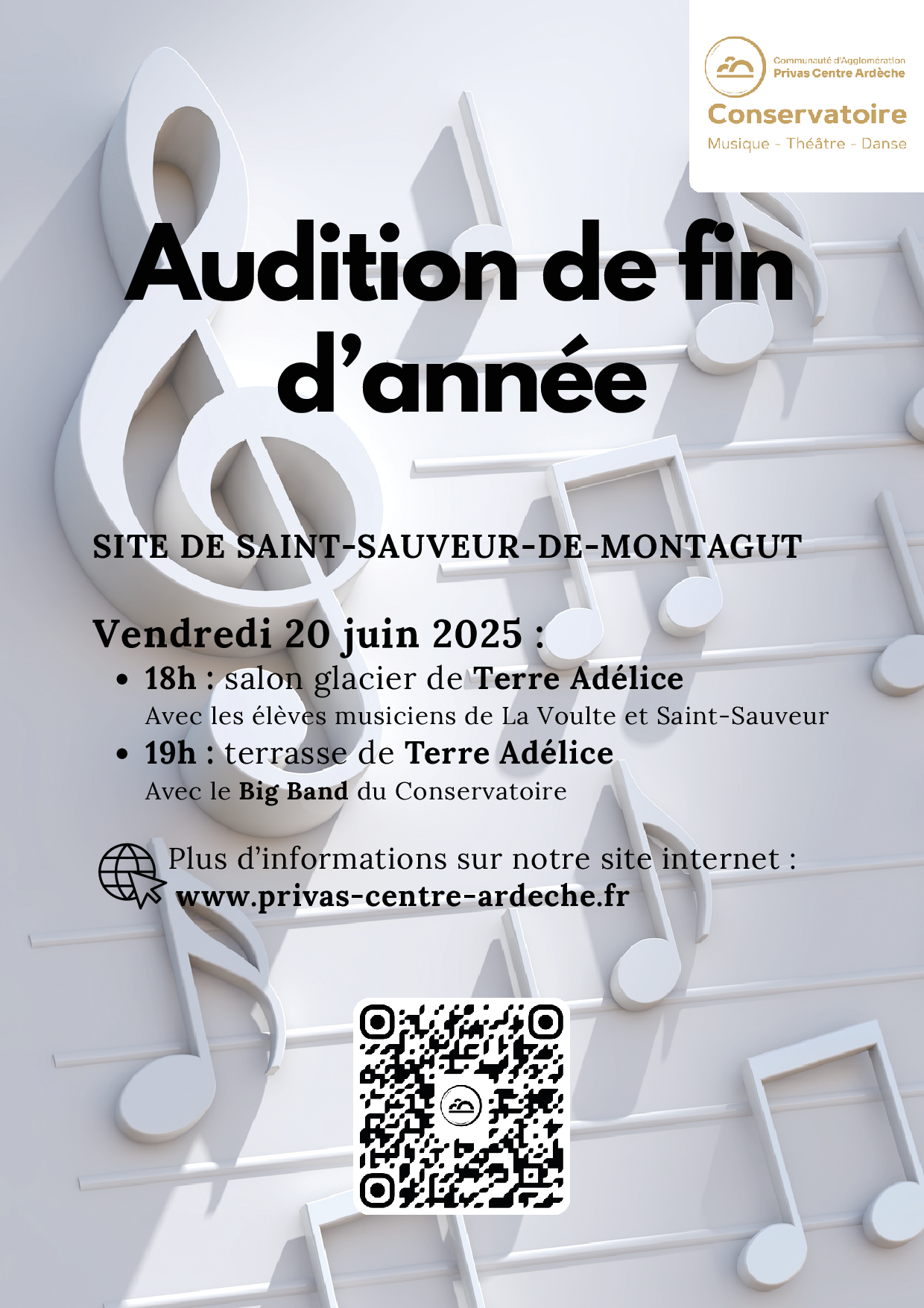 Rendez-vous futés ! : Audition de fin d'année du Conservatoire Privas Centre Ardèche (sites de Saint-Sauveur-de-Montagut et de La Voulte-sur-Rhône)