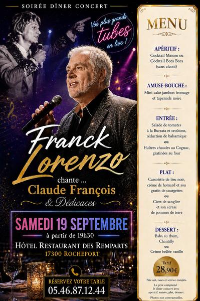 Dîner concert spécial Claude François avec Franck Lorenzo