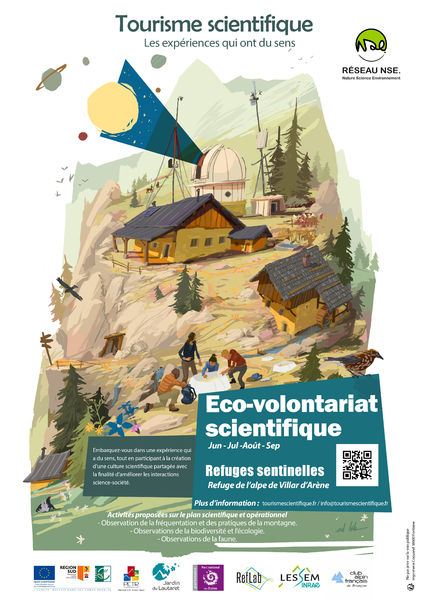 Affiche Tourisme scientifique - Eco volontariat - Réseau NSE - © Réseau NSE Affiche Tourisme scientifique - Eco volontariat - Réseau NSE - © Réseau NSE