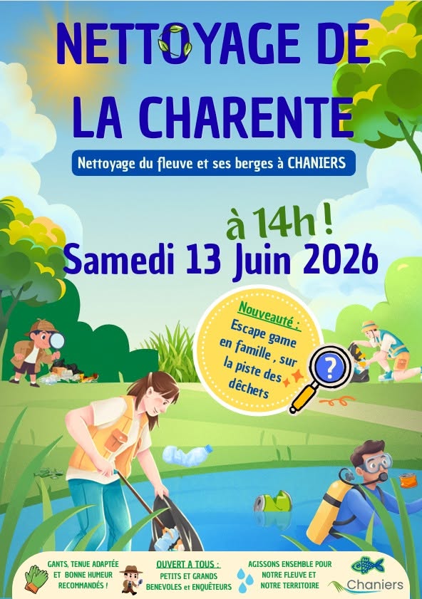 Nettoyage de la Charente à Chaniers