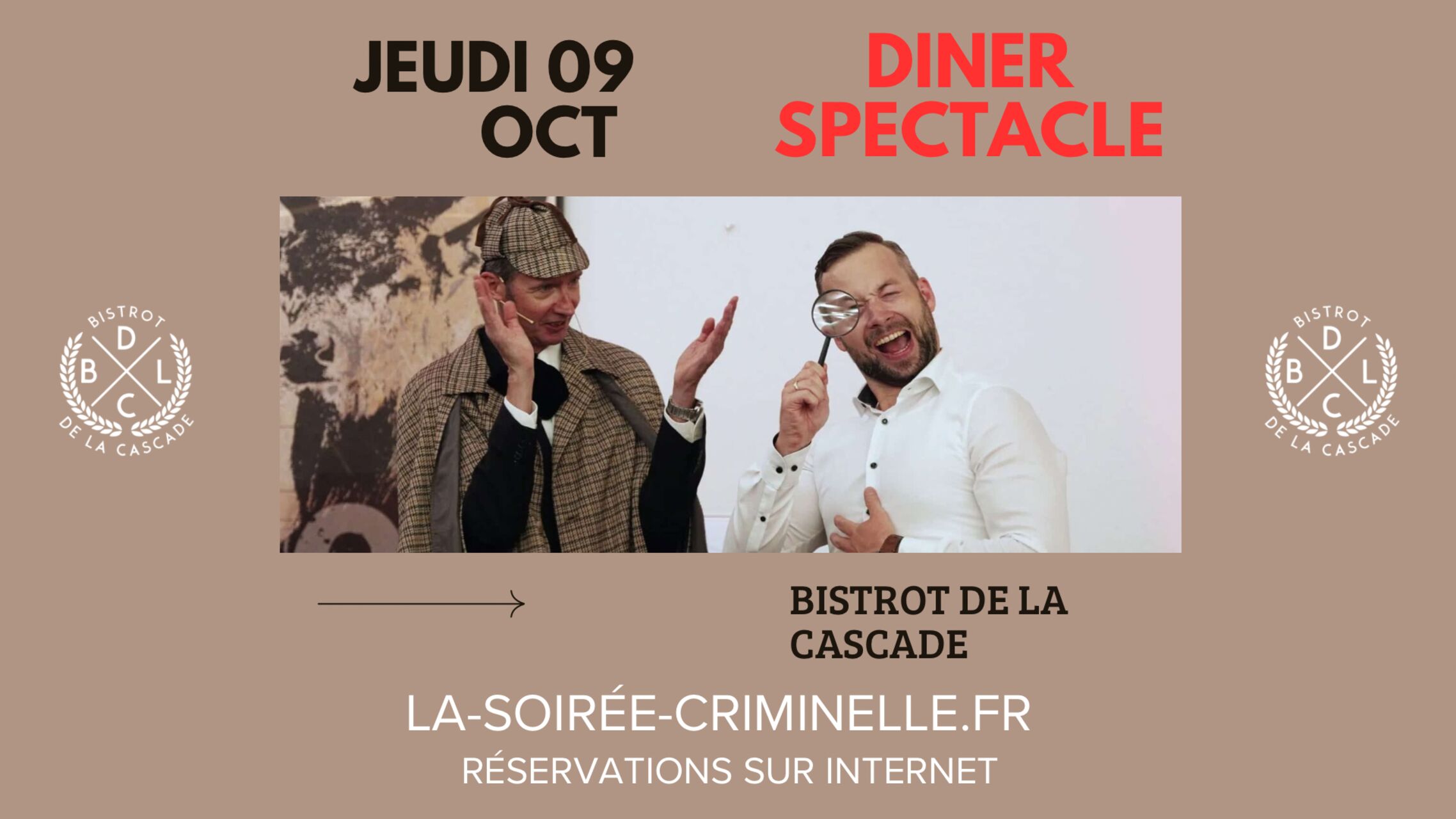 La soirée criminelle - dîner intéractif au Bistrot de la Cascade