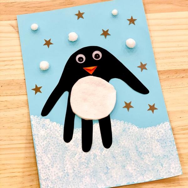 Atelier pingouin en forme de main - Enfants 4/6 ans