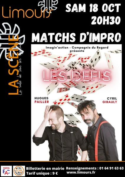 Matchs d'impro - spectacle Les Défis à Limours, octobre 2025