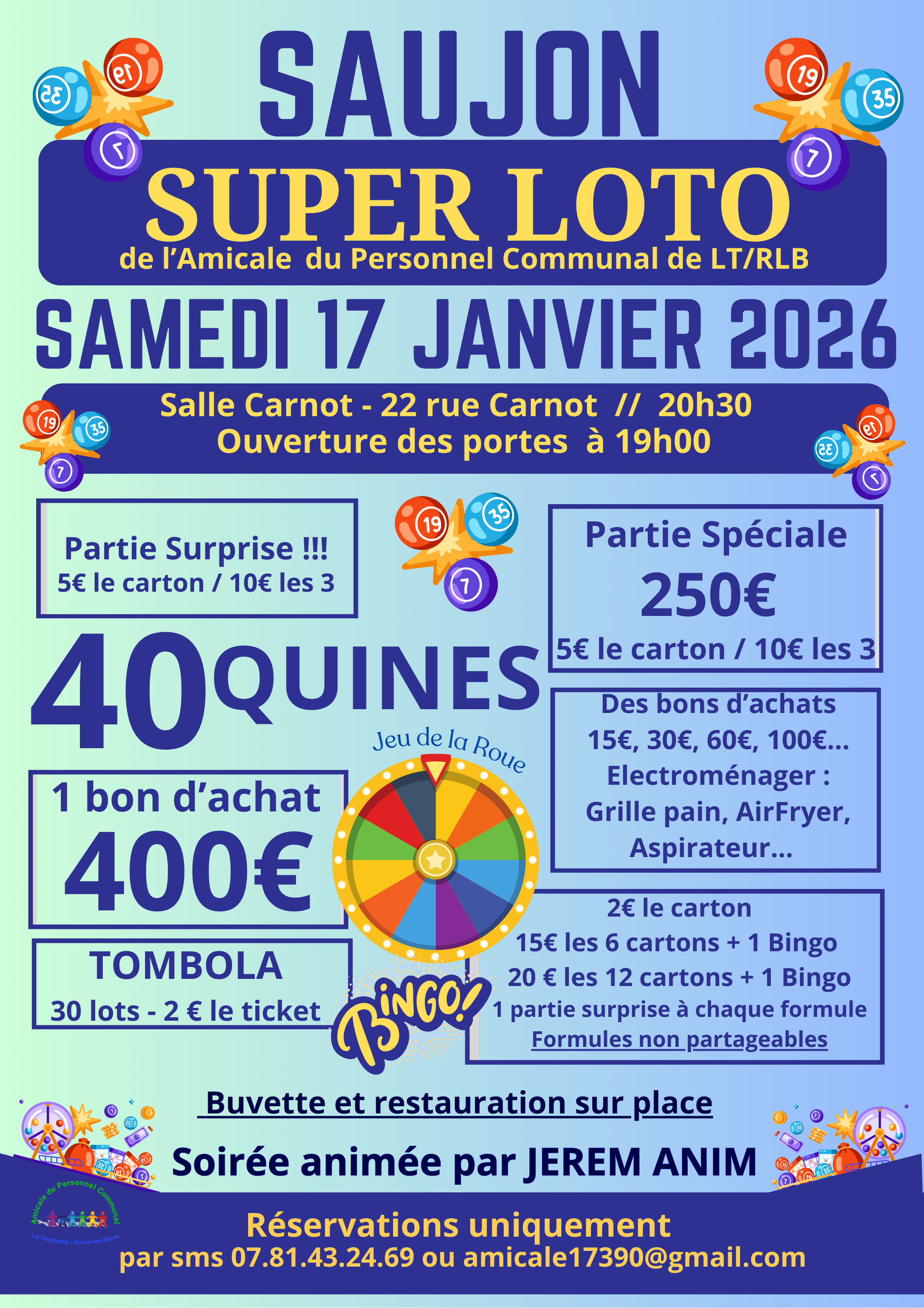 Loto Amicale du personnel de La Tremblade-Ronces-les-Bains