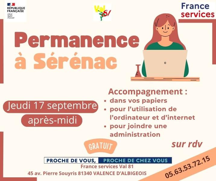 Permanence à Sérénac - France Services Val81