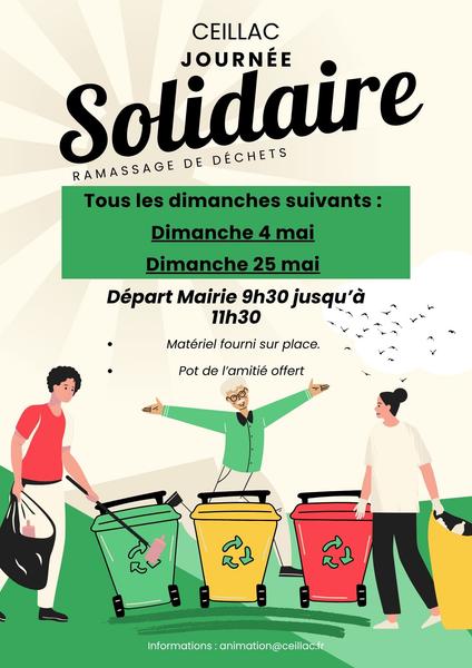 affiche - © comité d'animations de Ceillac Journée solidaire : Ramassage des déchets_Ceillac - © comité d'animations de Ceillac