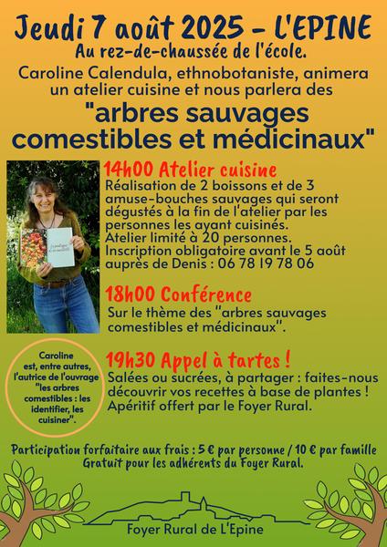 - © Foyer Rural de l'Epine 'Arbres sauvages comestibles et médicinaux' : conférence, atelier_L'Épine - © Foyer Rural de l'Epine