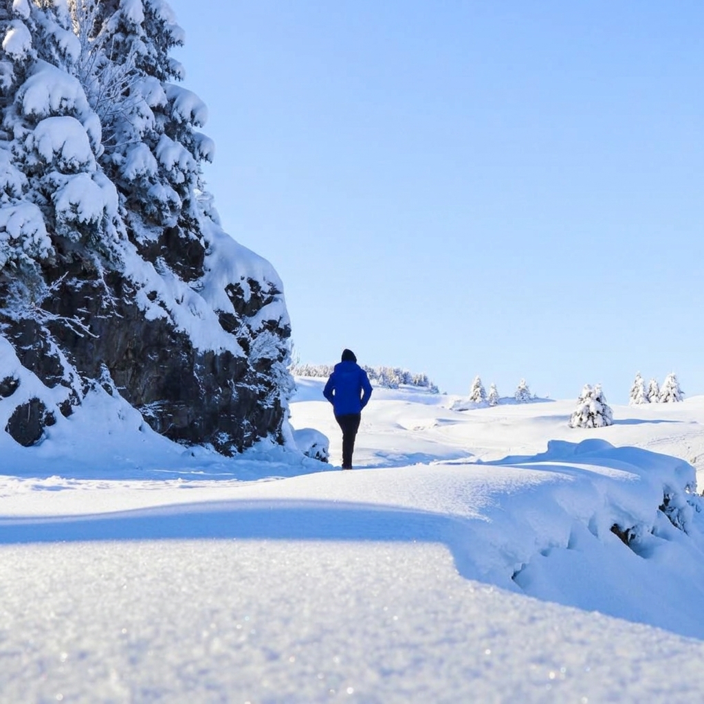 Pedestrian walking route at Col de Pierre Carré in Flaine